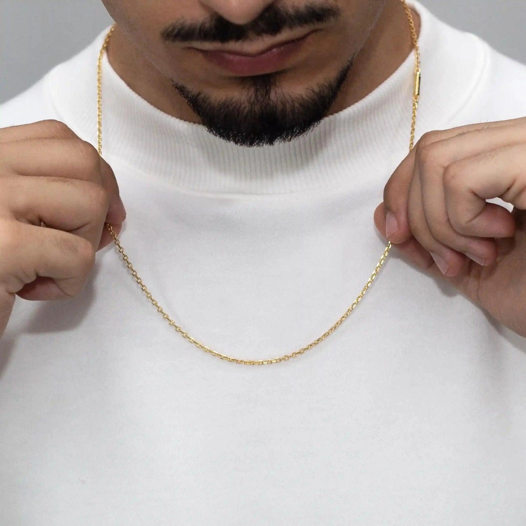 Corrente Cartier Cadeado 2,5mm Banhado a Ouro 18k