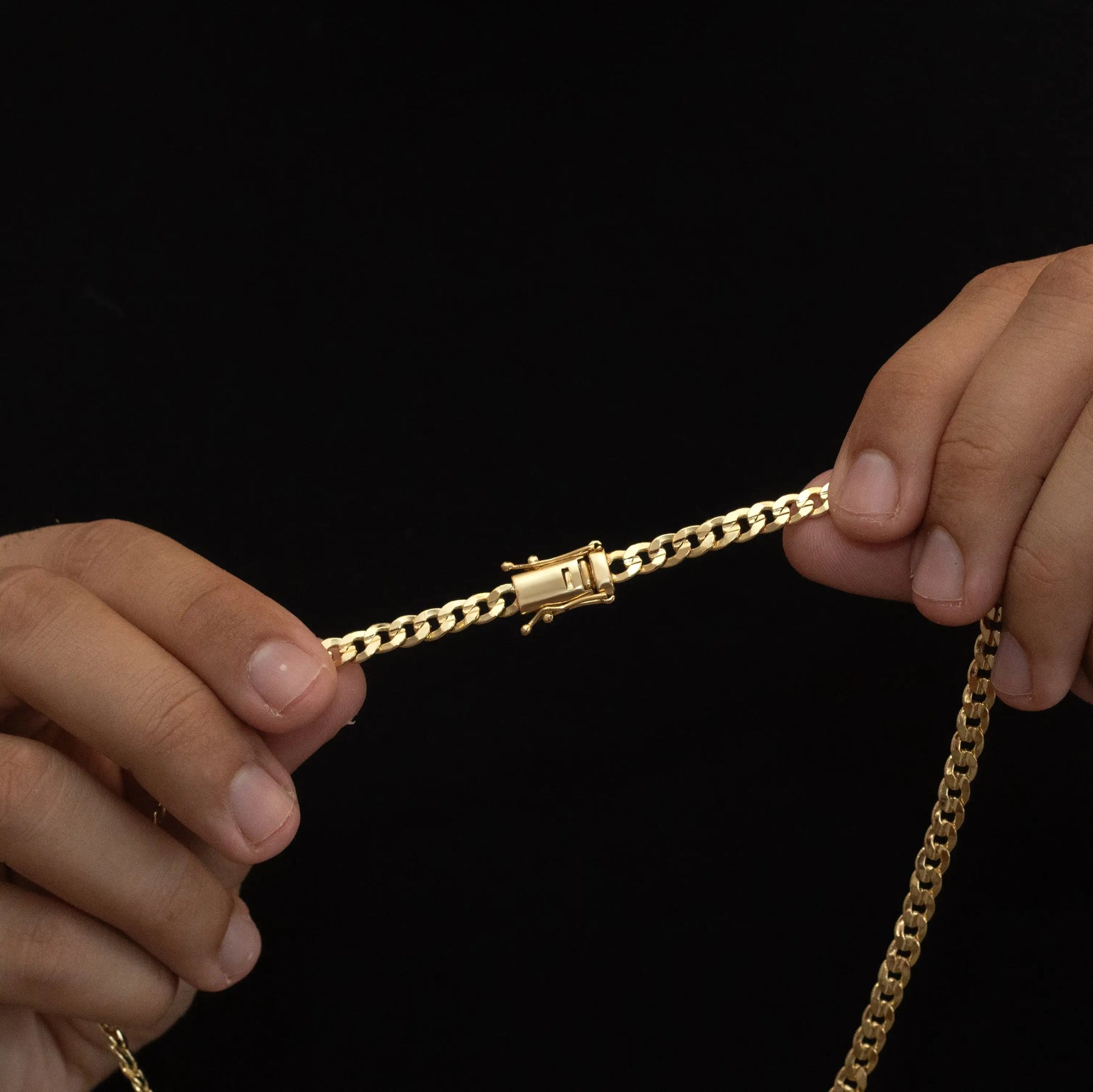 Corrente Laminada 5,5mm Banhado a Ouro 18k