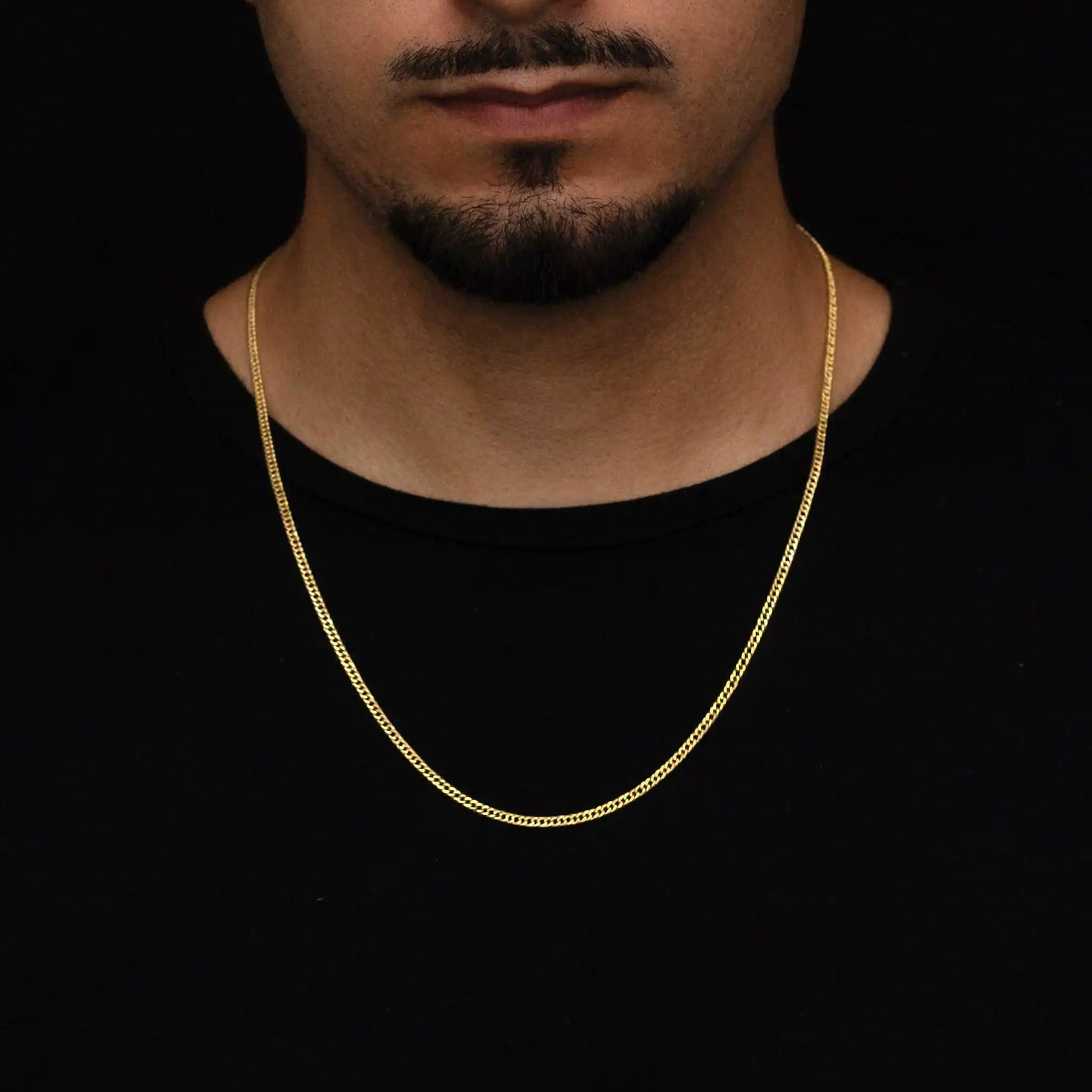 CORRENTE GRUMET DUPLO 3MM BANHADO A OURO 18K