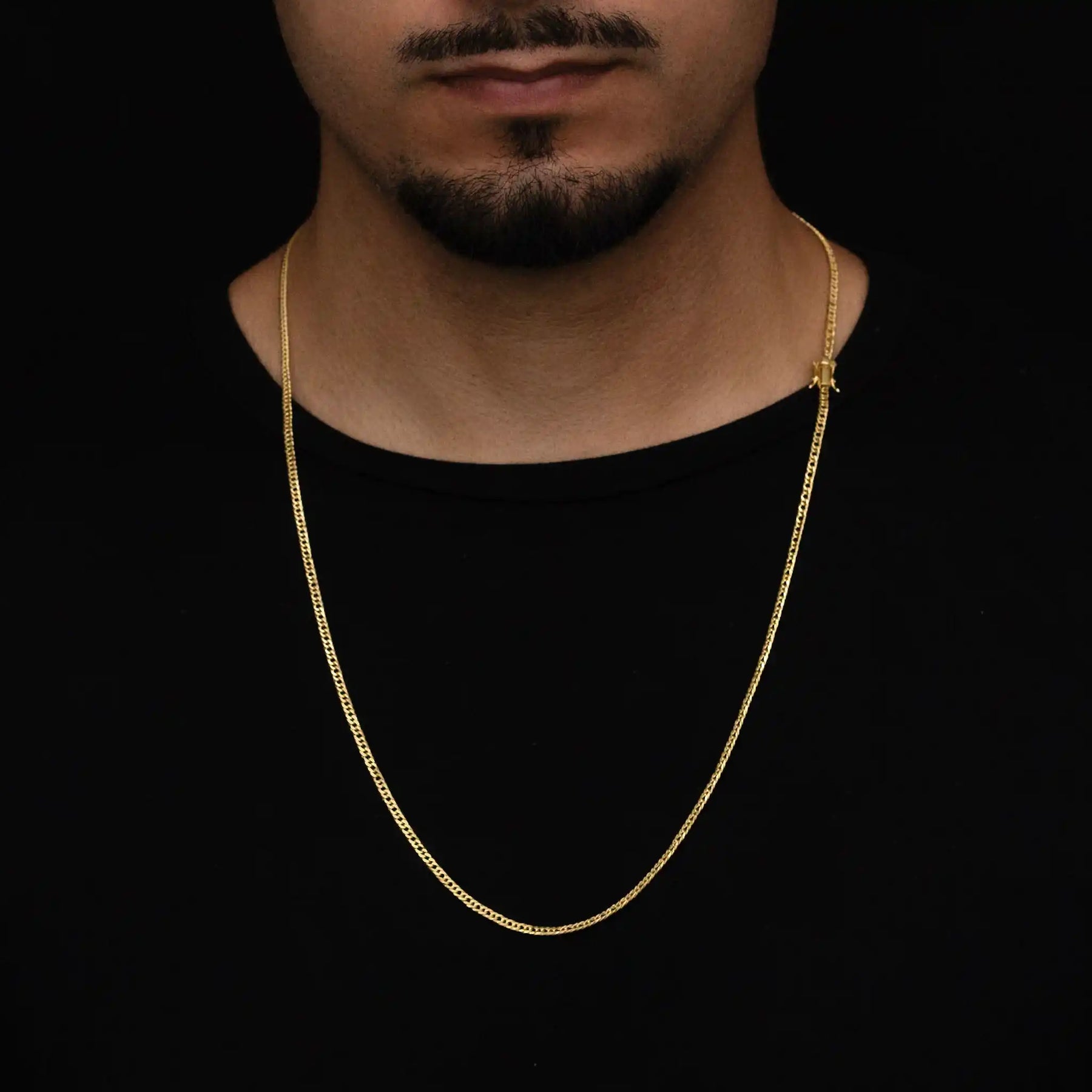 CORRENTE GRUMET DUPLO 3MM BANHADO A OURO 18K