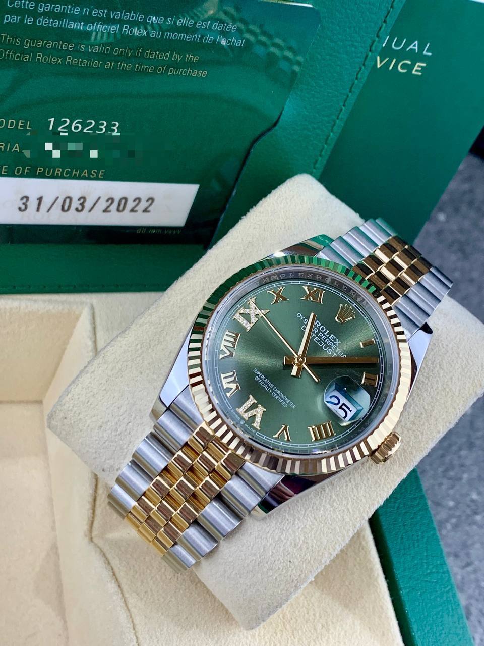 Rolex DateJust 126233 Olive Green Diamond 69