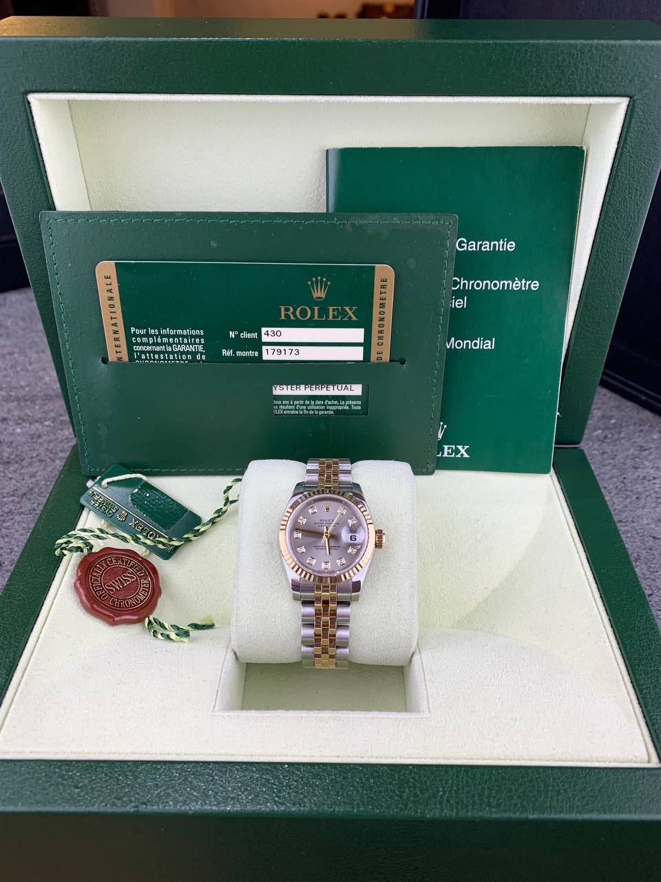 Rolex Ladies DateJust 179173 Rhodium Diamond