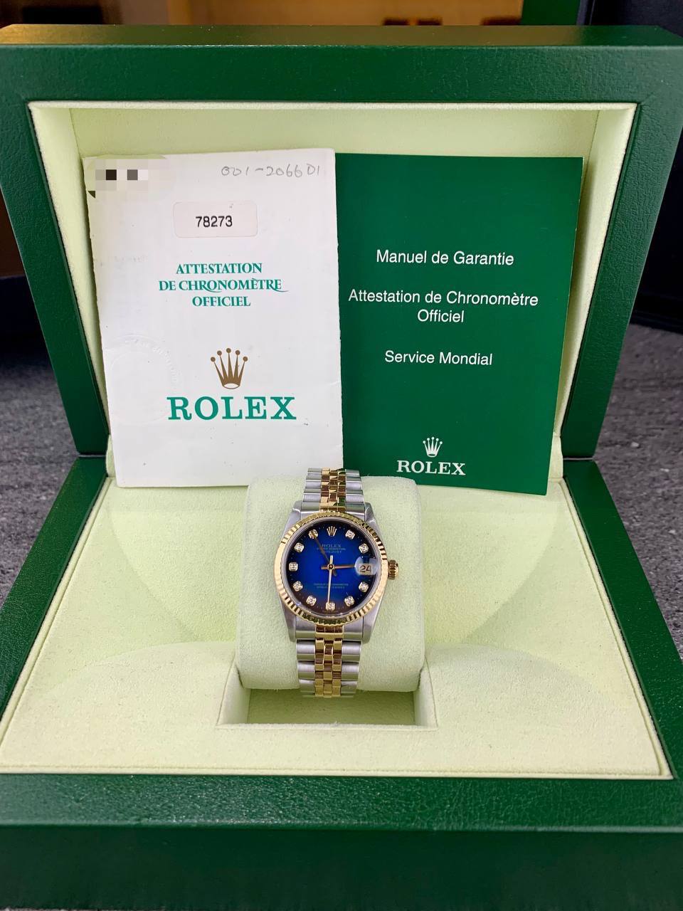 Rolex DateJust 78273 Two tone Blue Diamond