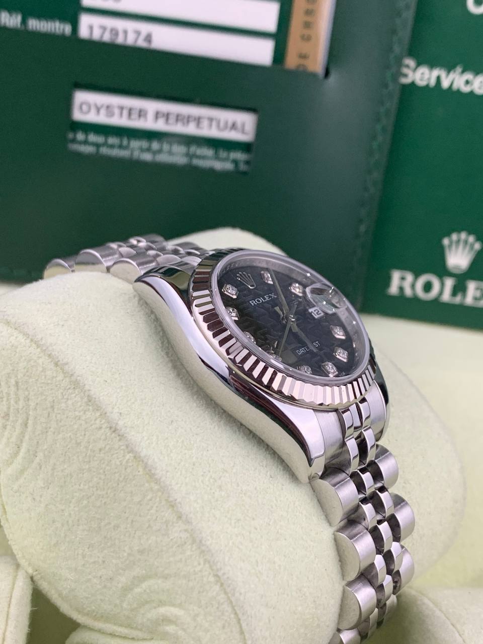 Rolex Ladies DateJust 179174 Black Computer Diamond