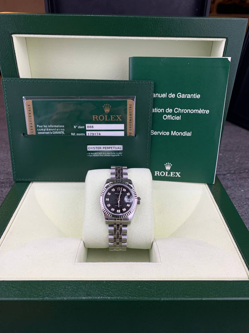 Rolex Ladies DateJust 179174 Black Computer Diamond