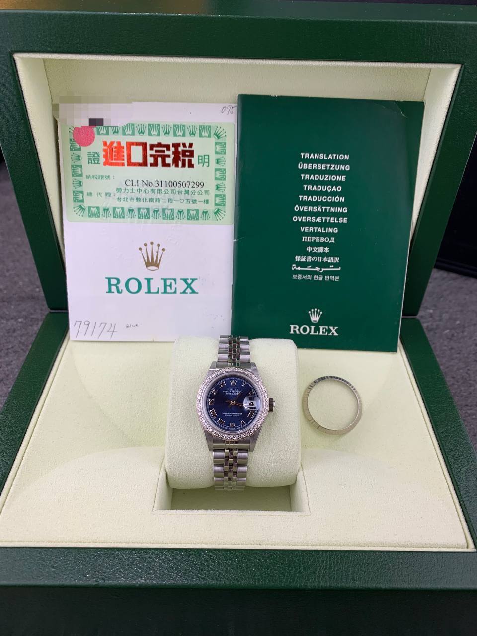 Rolex Ladies DateJust 79174 Blue Roman Diamond
