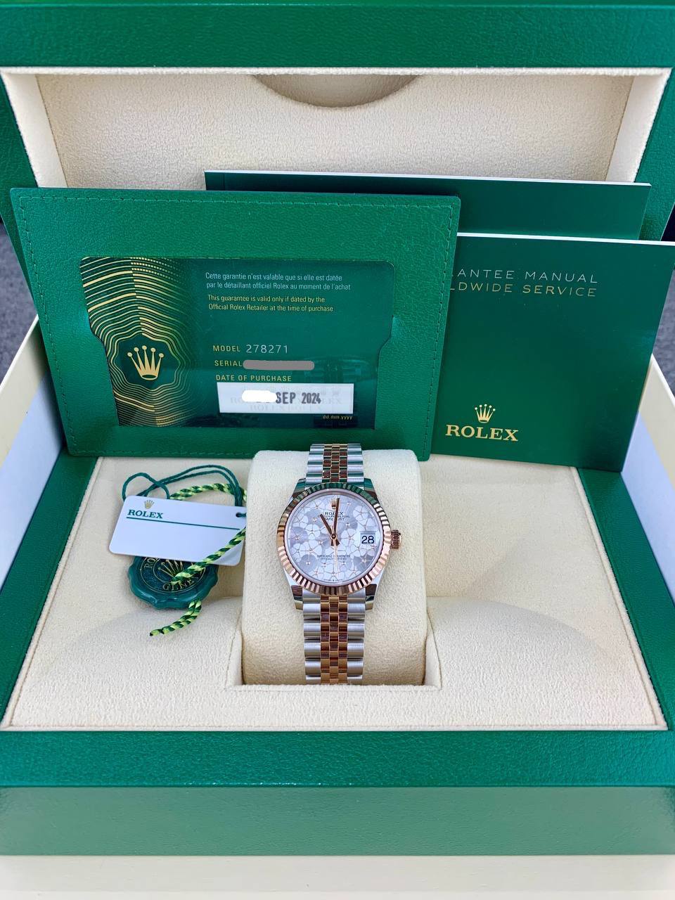 Rolex Datejust 278271 RoseGold Floral Motif Diamond