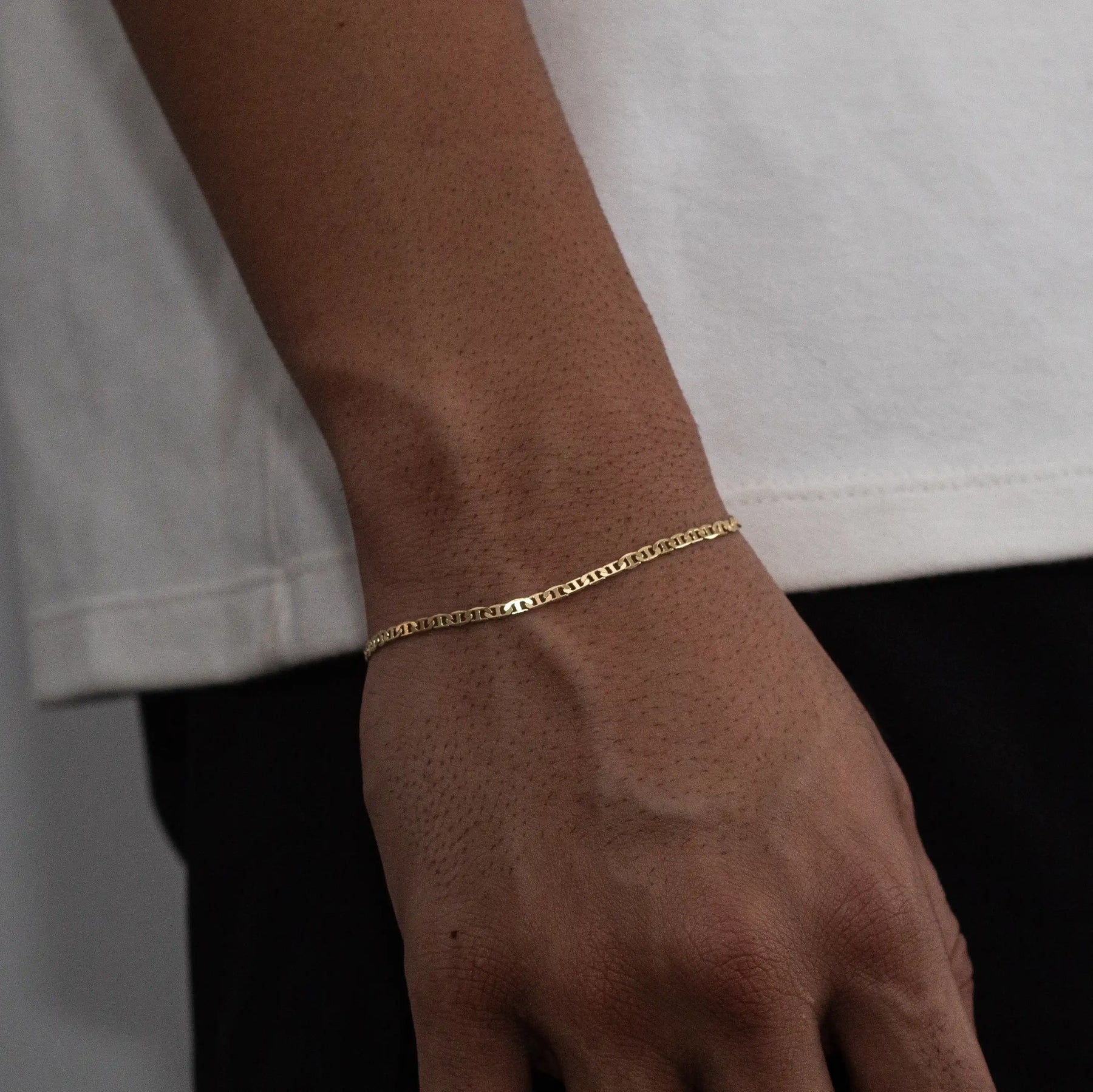 Pulseira Mariner 3mm Banhado a Ouro 18k