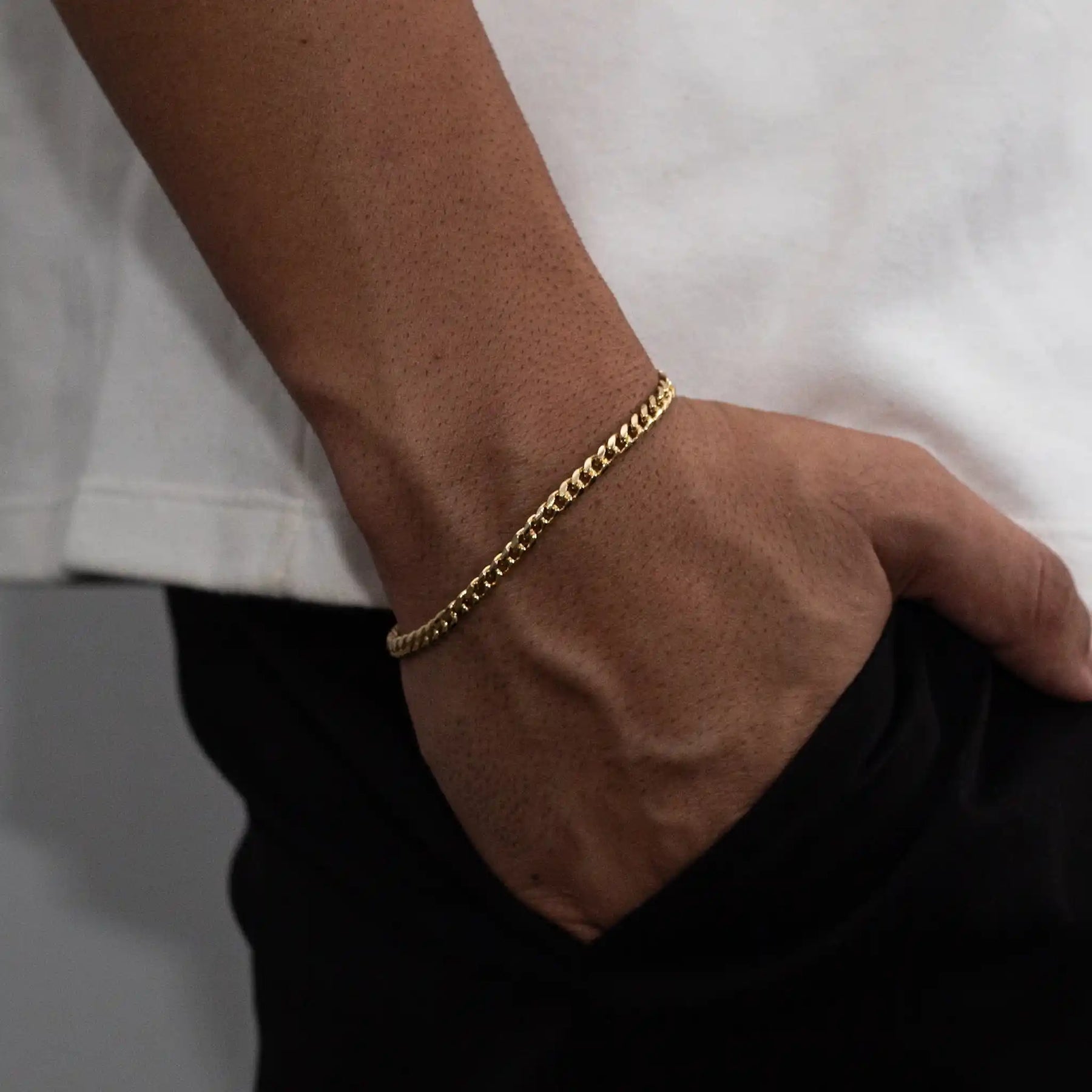 Pulseira Cuban 4mm Banhado a Ouro 18k