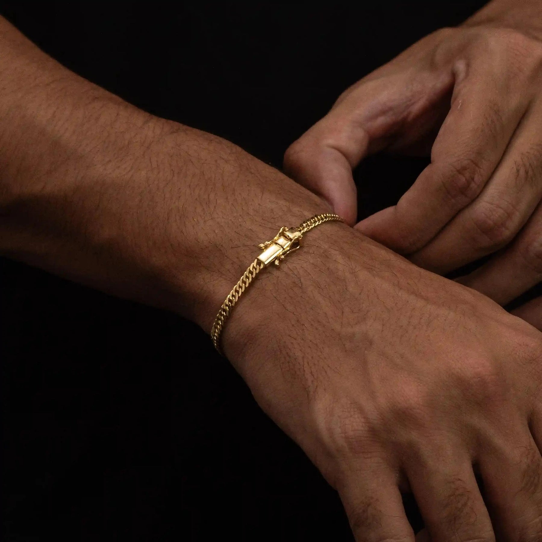 Pulseira Grumet Dupla 4mm Banhado a Ouro 18k