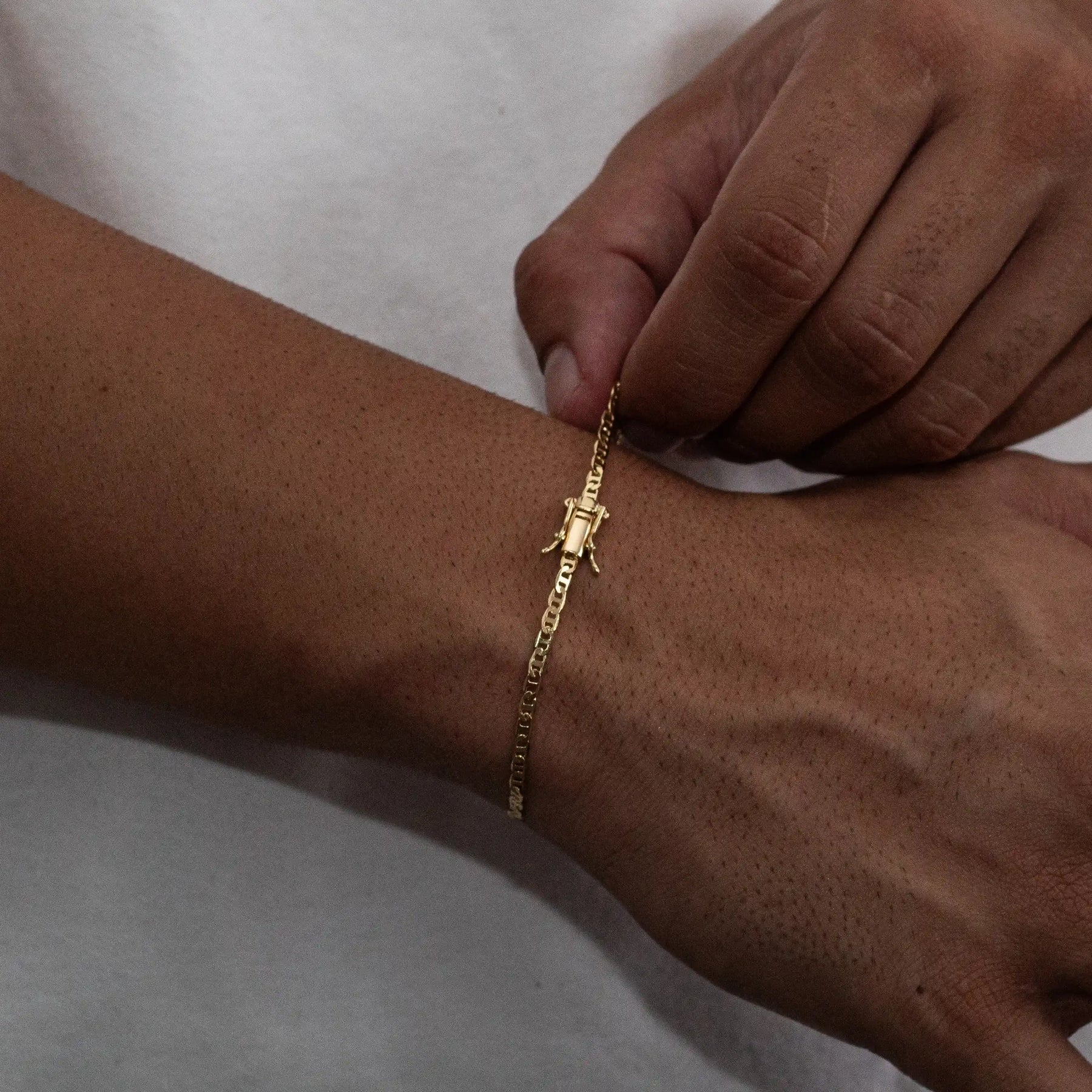 Pulseira Mariner 3mm Banhado a Ouro 18k