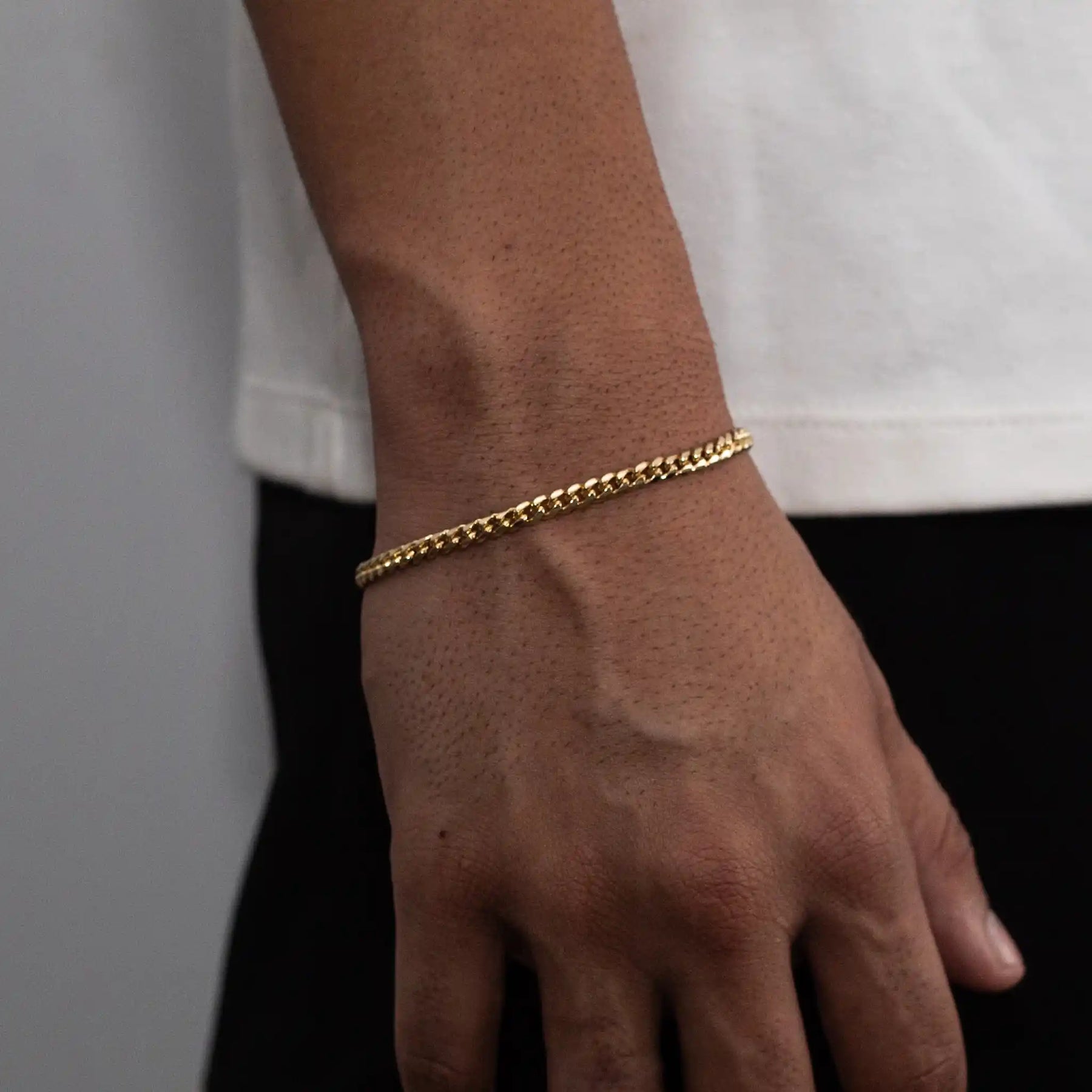 Pulseira Cuban 4mm Banhado a Ouro 18k