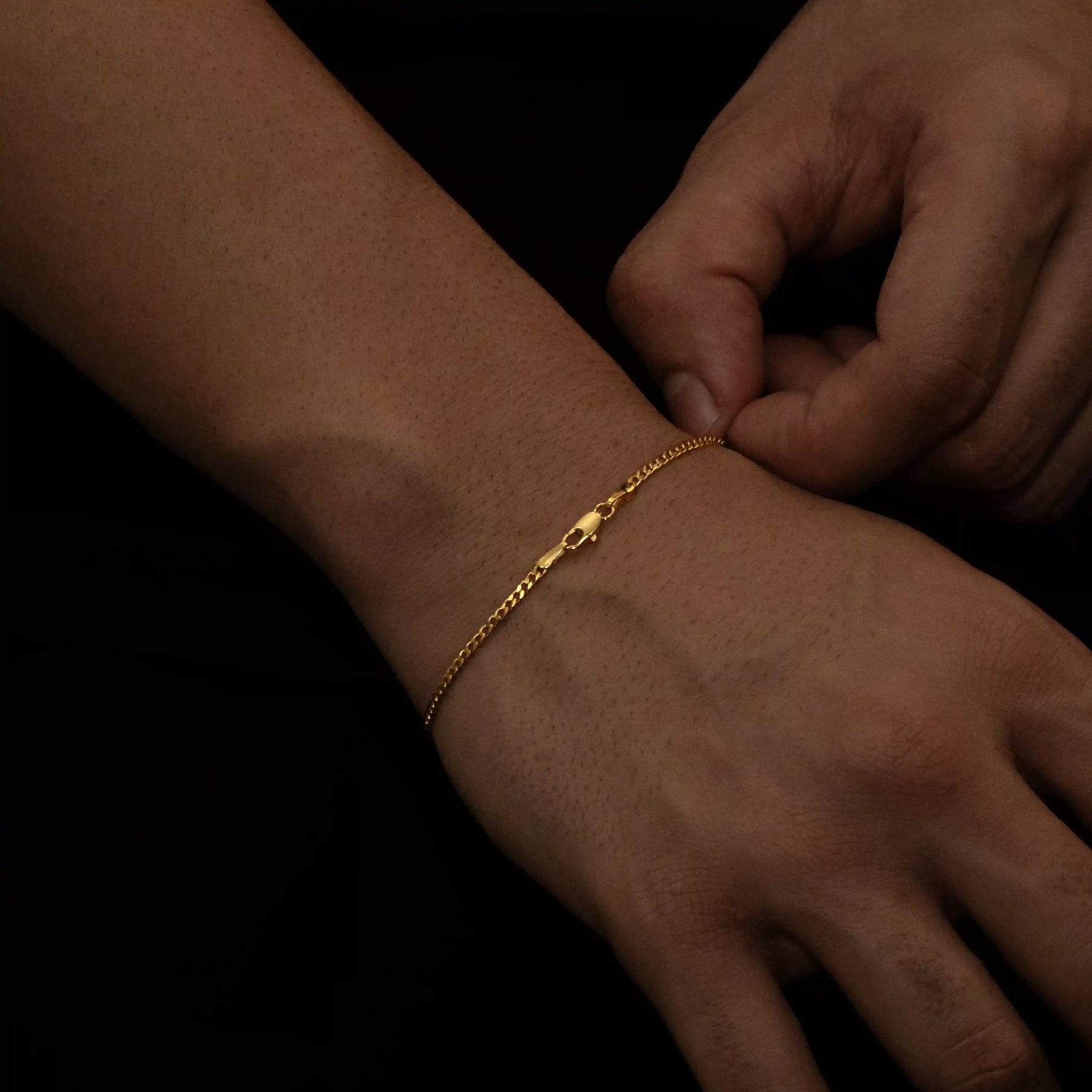 Pulseira grumet 2,5mm banhado a ouro 18k