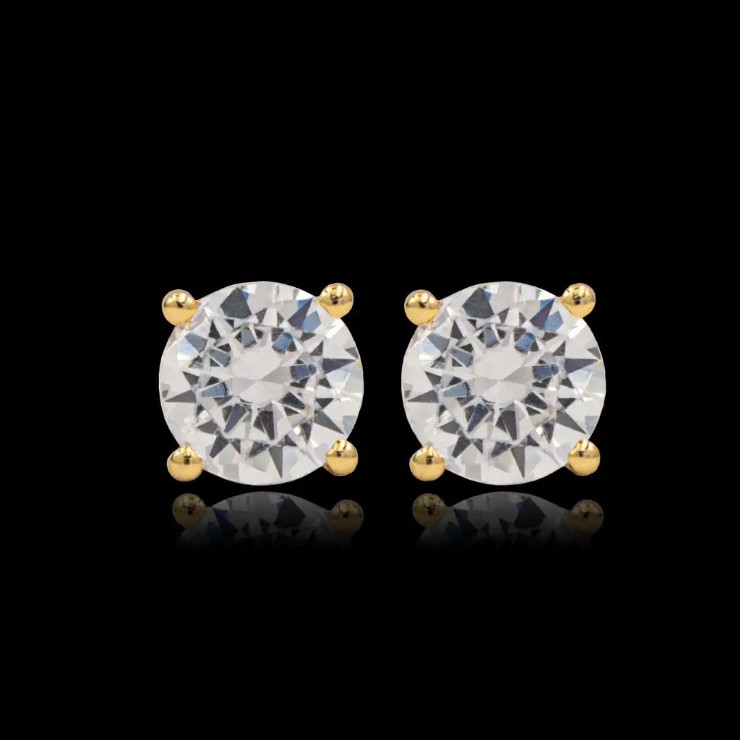 Brincos Zircônia 10mm Banhado a Ouro 18k