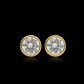 Brincos Round Bezel 8mm Banhado a Ouro 18k