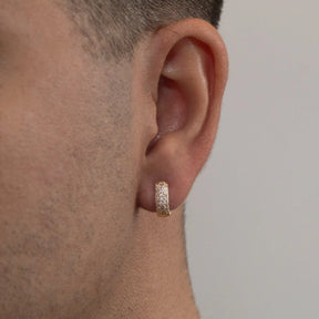 Argolas cravejadas Round 12mm Banhado a Ouro 18k