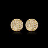 Brincos Round cravejado 8mm Banhado a Ouro 18k