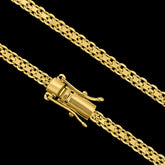 Corrente Cadeado Duplo 3,5mm Banhado a Ouro 18k