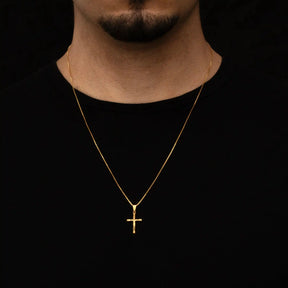 Corrente Veneziana com pingente Cruz Jesus Cristo Banhado a Ouro 18k