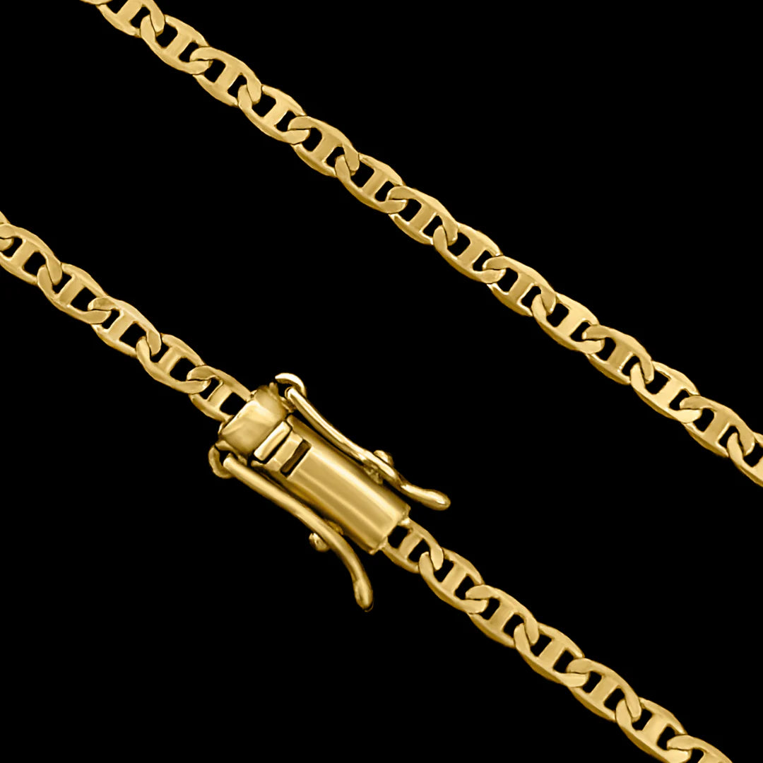 CORRENTER MARINER 3MM BANHADO A OURO 18K