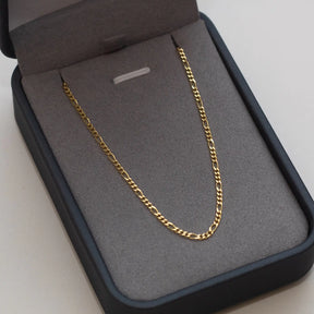 Corrente Fígaro 3x1 2mm Banhado a Ouro 18k