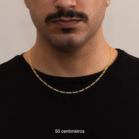 Corrente Fígaro 3mm Banhado a Ouro 18k