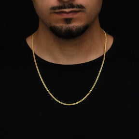 CORRENTE GRUMET DUPLO 3MM BANHADO A OURO 18K