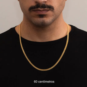 Corrente Lacraia de 4mm Banhado a Ouro 18k