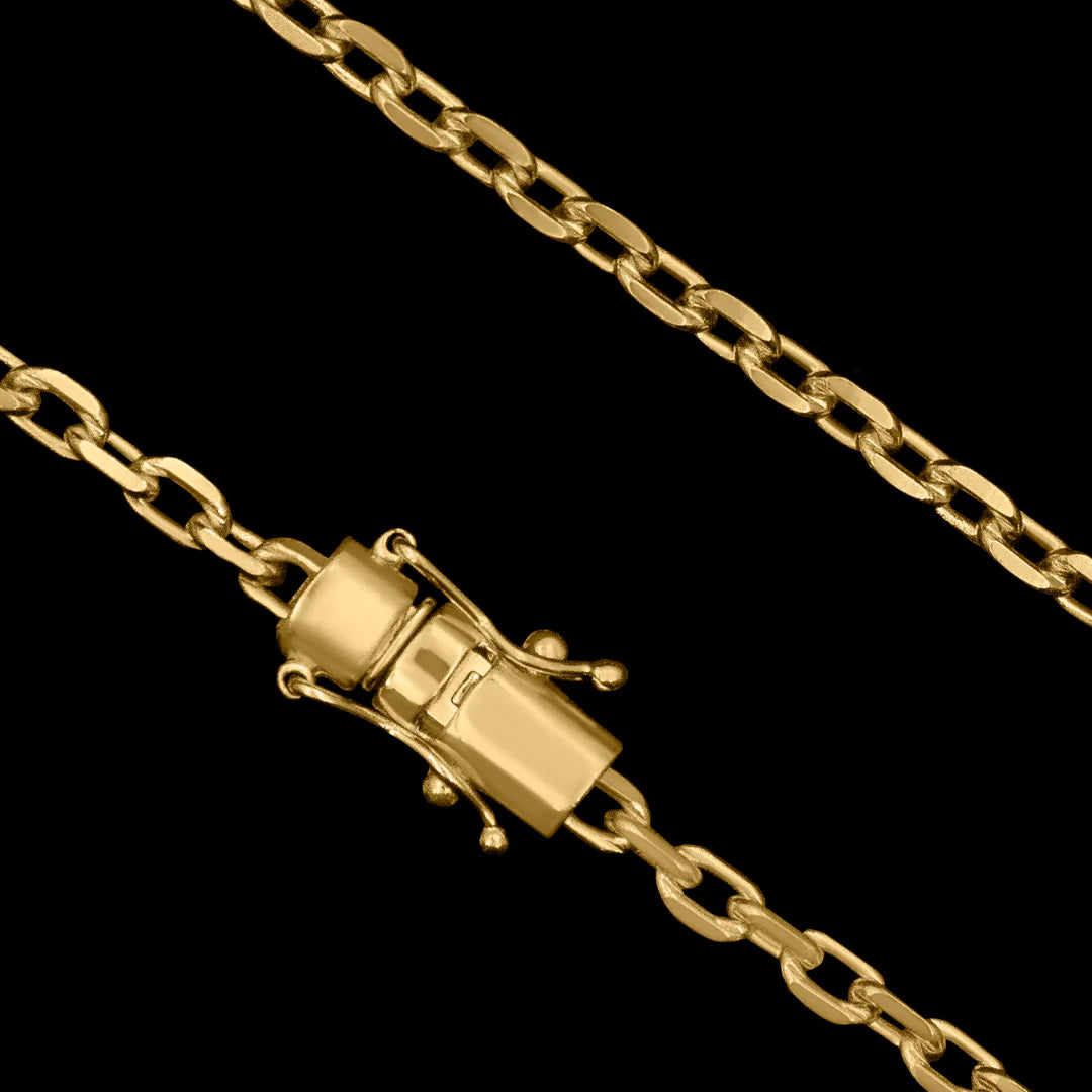 Corrente Cartier Cadeado 3,5mm Banhado a Ouro 18k