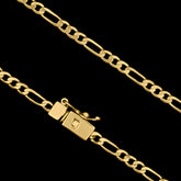 Corrente Fígaro 3mm Banhado a Ouro 18k