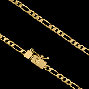 Corrente Fígaro 3mm Banhado a Ouro 18k