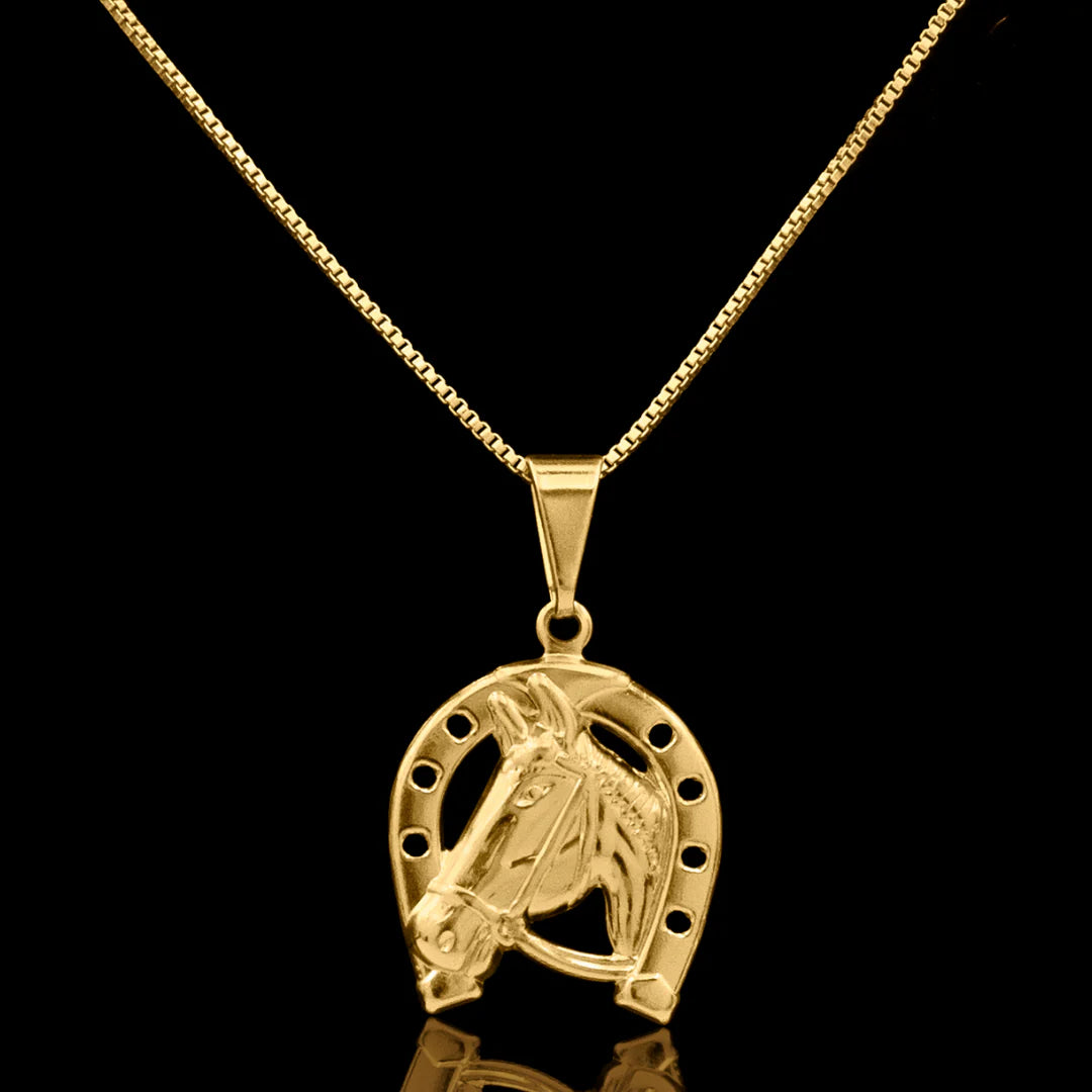Corrente Veneziana com pingente Ferradura mini Banhado a Ouro 18k