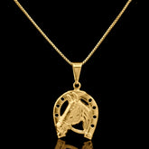 Corrente Veneziana com pingente Ferradura mini Banhado a Ouro 18k