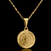 Corrente tijolinho 1mm com pingente São Bento II  Banhado a Ouro 18k