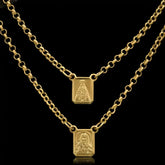 Escapulário Jesus com Nossa Senhora Aparecida 60cm Banhado a Ouro 18k