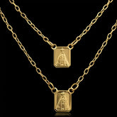 Escapulário Nossa Senhora Aparecida 60cm Banhado a Ouro 18k
