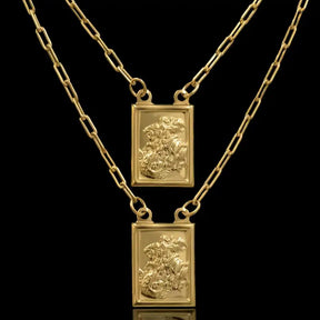Escapulário São Jorge 60cm Banhado a Ouro 18k