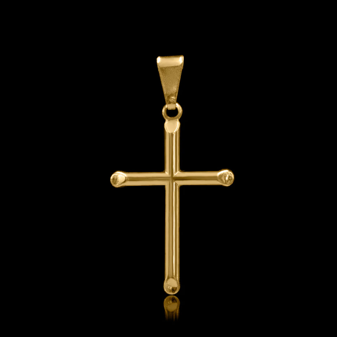 Pingente Cruz Lisa Banhado a Ouro 18k