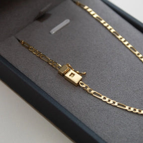 Corrente Fígaro 3mm Banhado a Ouro 18k