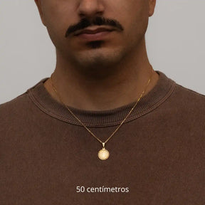 Corrente tijolinho 1mm com pingente São Bento II  Banhado a Ouro 18k