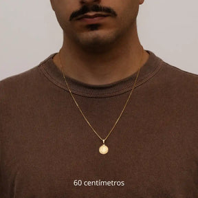 Corrente tijolinho 1mm com pingente São Bento II  Banhado a Ouro 18k
