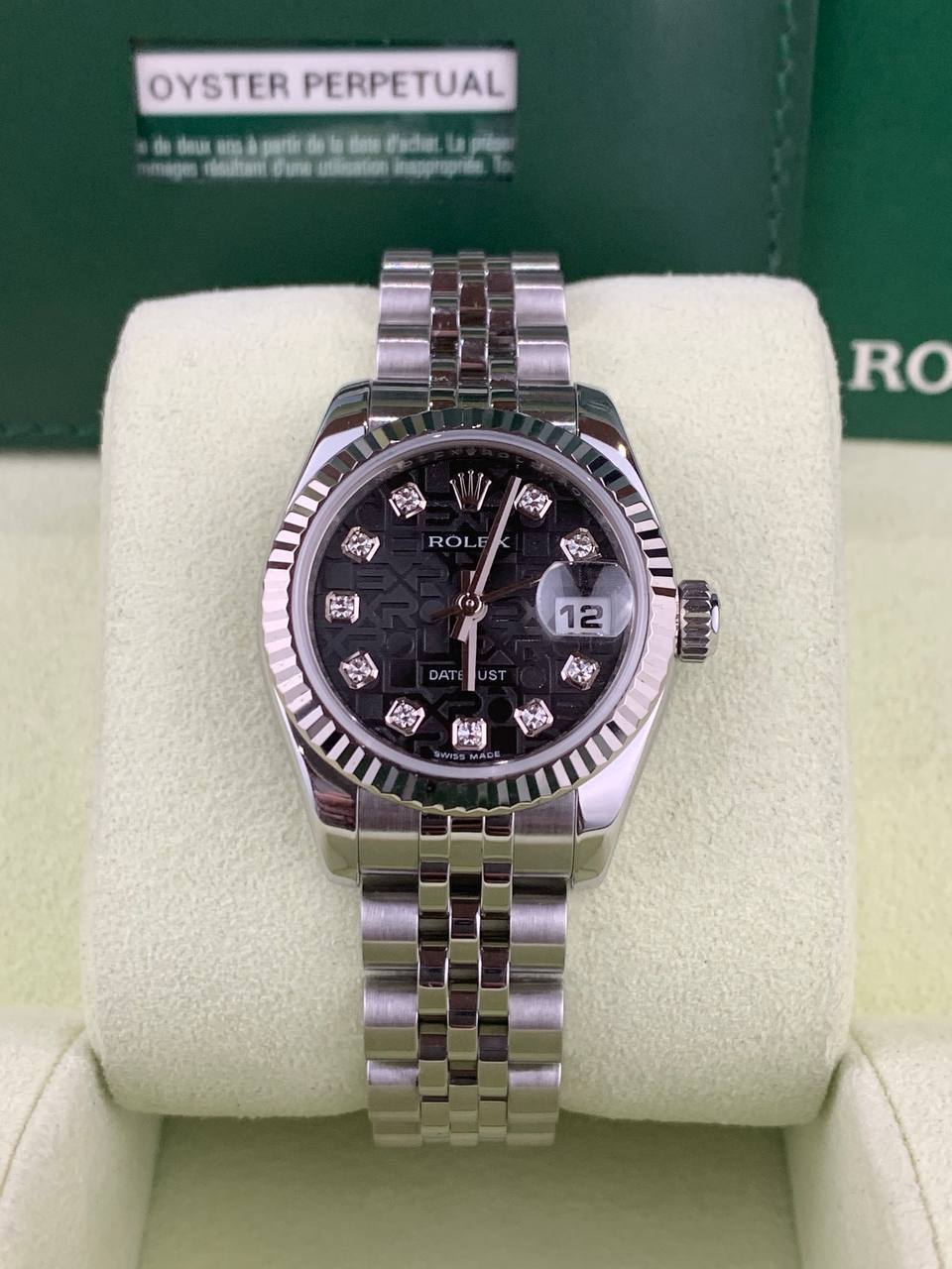 Rolex Ladies DateJust 179174 Black Computer Diamond