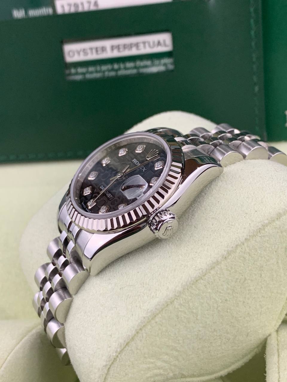 Rolex Ladies DateJust 179174 Black Computer Diamond