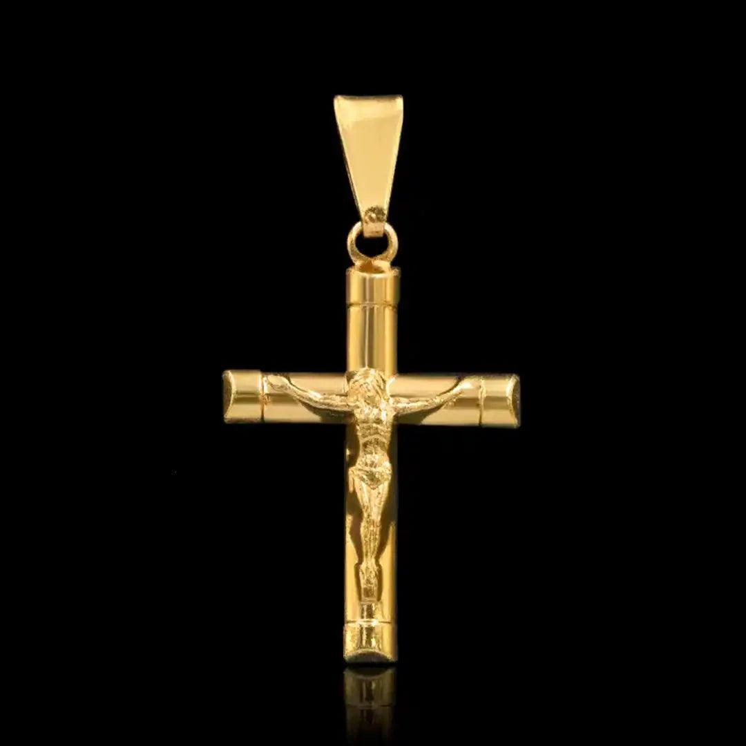 Pingente Cruz com Jesus Banhado a Ouro 18k