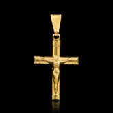 Pingente Cruz com Jesus Banhado a Ouro 18k