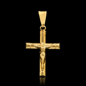 Pingente Cruz com Jesus Banhado a Ouro 18k