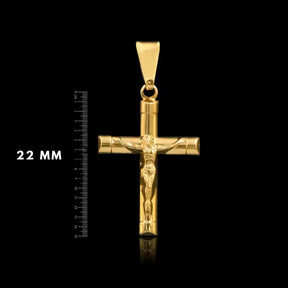 Pingente Cruz com Jesus Banhado a Ouro 18k