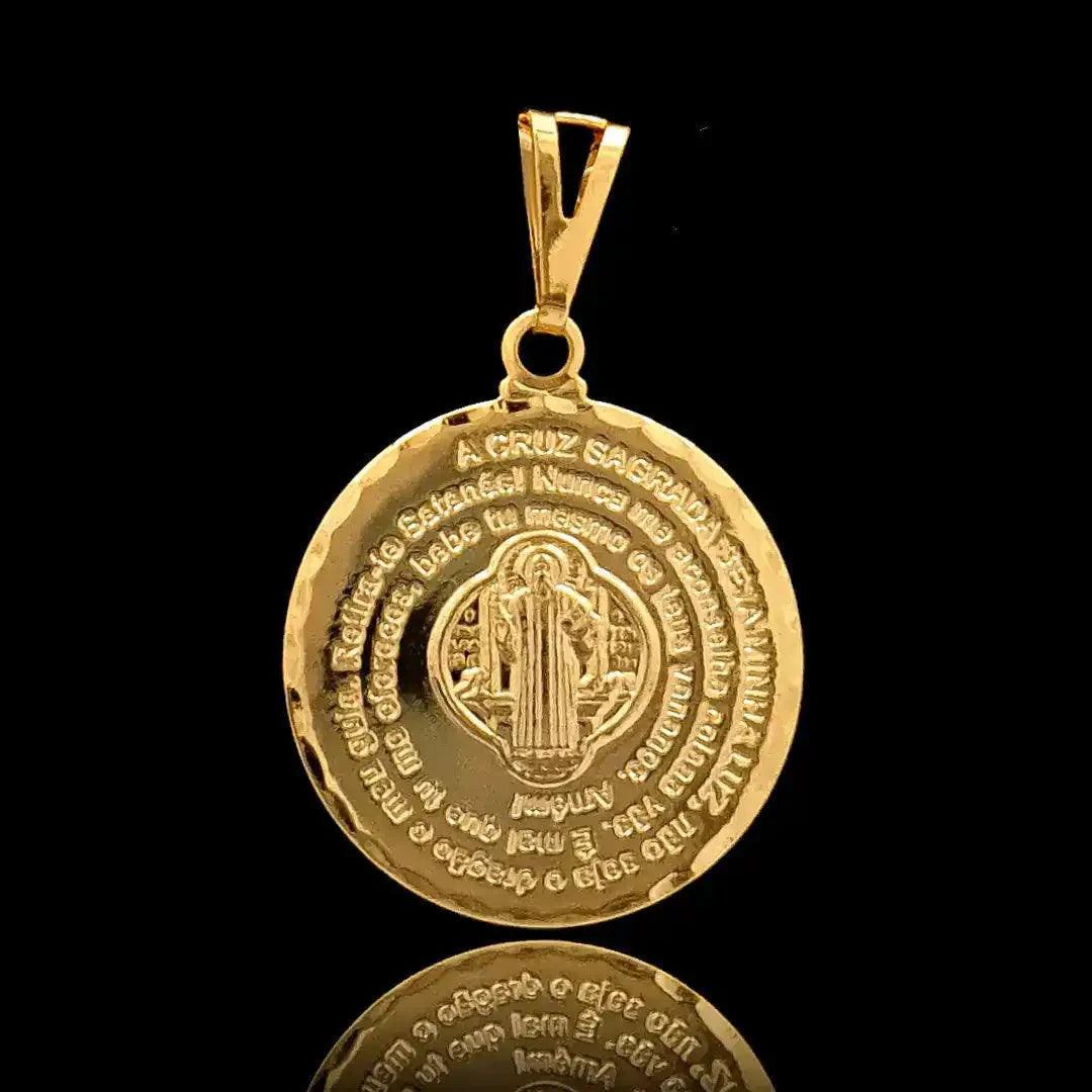 Pingente São Bento Banhado a Ouro 18k