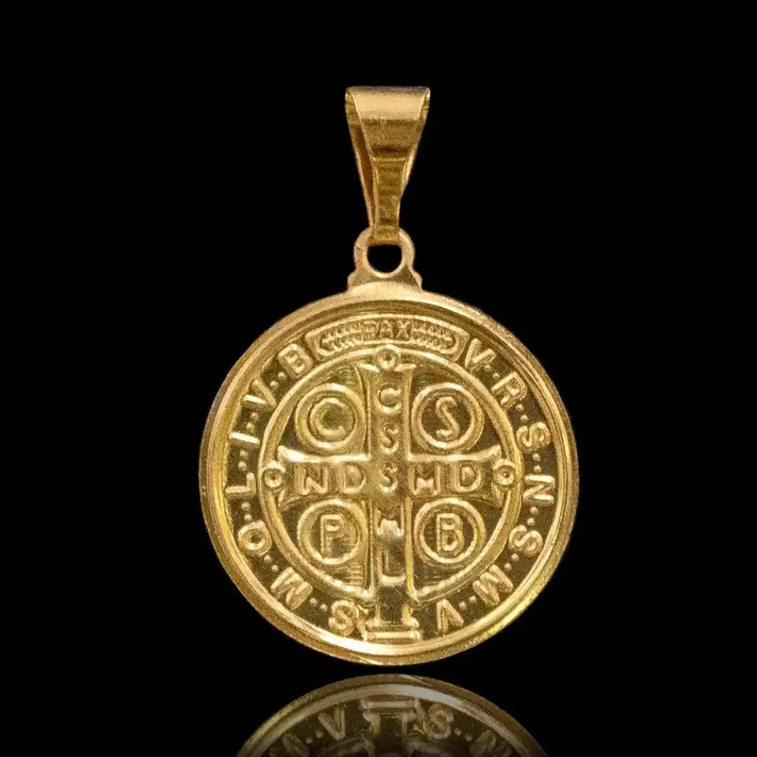 Pingente São Bento Banhado a Ouro 18k