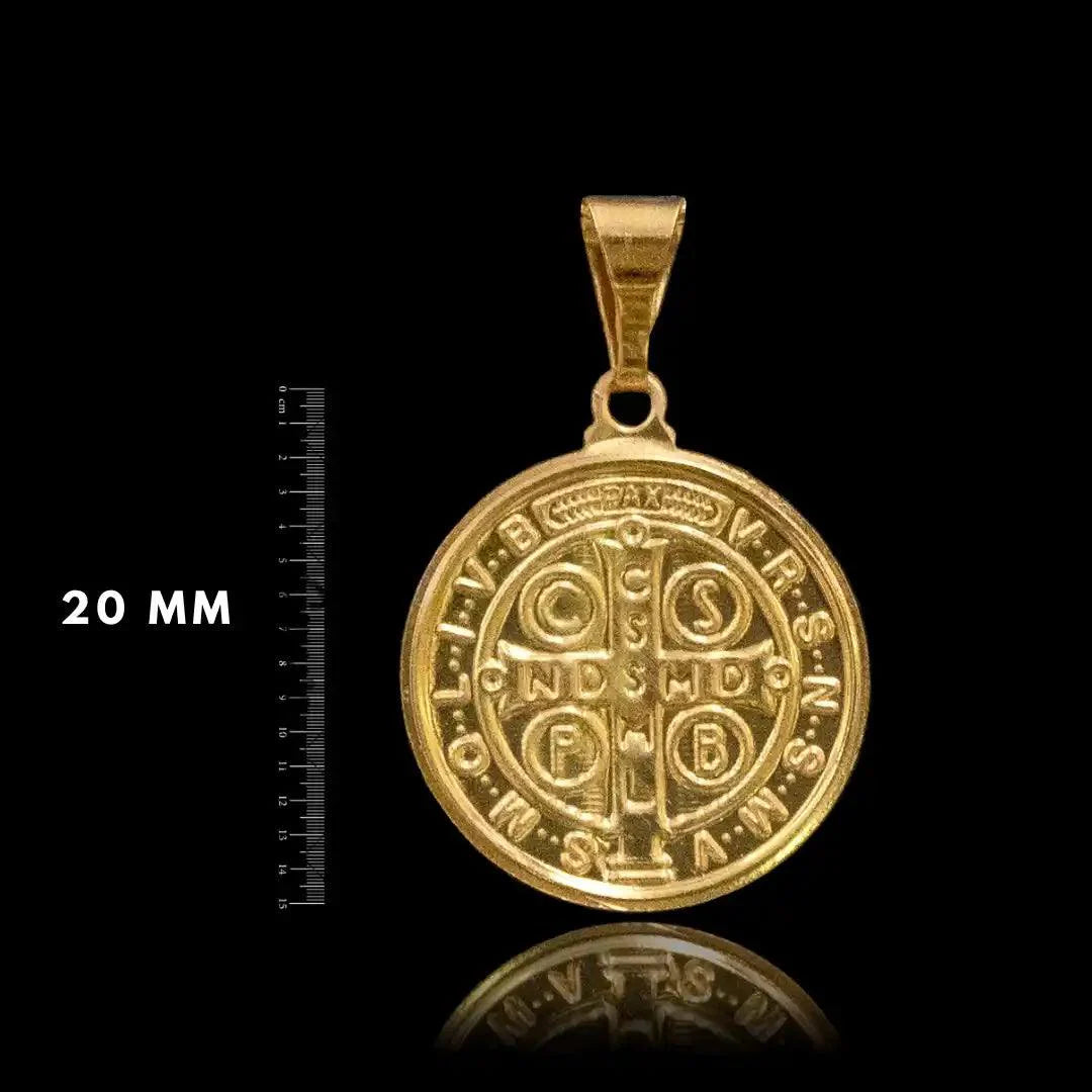 Pingente São Bento Banhado a Ouro 18k